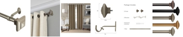 Elrene Florence Adjustable 28"-48" Curtain Rod With Stacked Square Finials